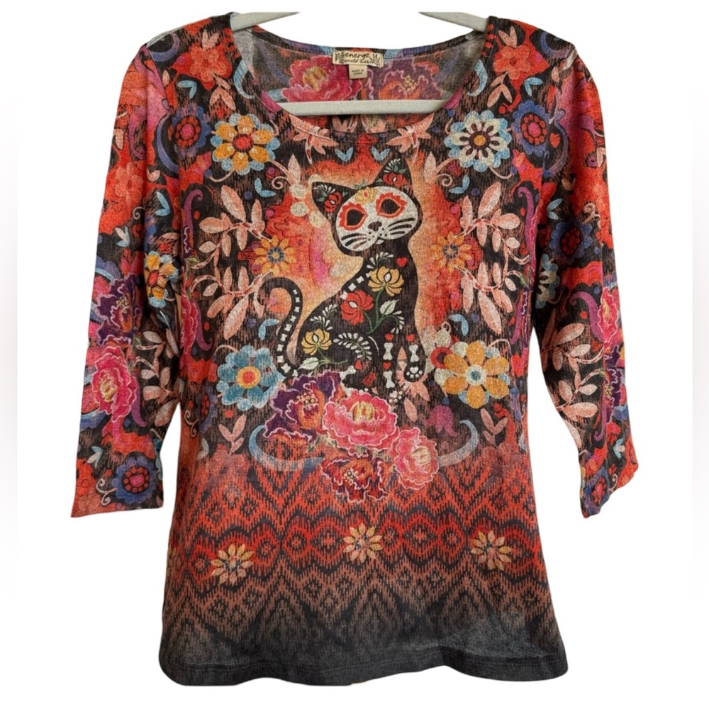 Day of the Dead~Dia de los Muertos~Sugar Skull Cat Top *Medium
